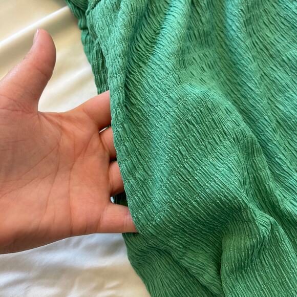 Ava & Viv Green Textured A Line Flutter Sleeve Dress Plus Size 3X Pockets - Picture 5 of 9